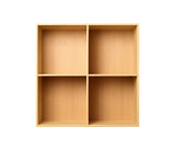 001 Bookcase Full Vertical middle side Dimensions H70 W70 D21 / 30 / 34.5 Beech