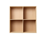 001 Bookcase Full Vertical middle side Dimensions H70 W70 D21 / 30 / 34.5 Beech