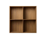001 Bookcase Full Vertical middle side Dimensions H70 W70 D21 / 30 / 34.5 Walnut