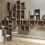 002 Reol Hel Vandret mellemside Mål H70 B70 D21 / 30 / 34,5 Eg