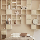 002 Bookcase Full Horizontal middle side Dimensions H70 W70 D21 / 30 / 34.5 Ash