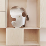 002 Bookcase Full Horizontal middle side Dimensions H70 W70 D21 / 30 / 34.5 Ash