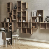 008 Reol Halv Vandret m. hel hylde Mål H35 B70 D21 / 30 / 34,5 Eg