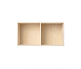 007 Bookcase Half Horizontal with middle side Dimensions H35 W70 D21 / 30 / 34.5 Ash