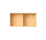 007 Bookcase Half Horizontal with middle side Dimensions H35 W70 D21 / 30 / 34.5 Ash