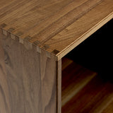 011 Bookcase Half Hallway with middle side Dimensions H18 W70 D21 / 30 Walnut