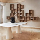 069 Bord Cloud Spisebord 220 Soft White Mål H74 B220 D140 Bordplade: Træ & Silke Laminat; Stel: Pulverlakeret stål