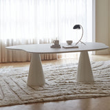 069 Bord Cloud Spisebord 220 Soft White Mål H74 B220 D140 Bordplade: Træ & Silke Laminat; Stel: Pulverlakeret stål