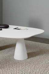 069 Bord Cloud Spisebord 220 Soft White Mål H74 B220 D140 Bordplade: Træ & Silke Laminat; Stel: Pulverlakeret stål