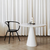 067 Bord Cloud Spisebord Ø100 Soft White Mål H74 B100 D100 Bordplade: Træ & Silke Laminat; Stel: Pulverlakeret stål