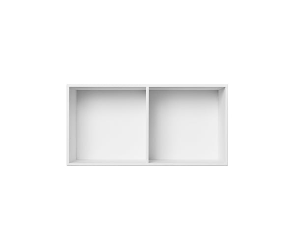 007 Bookcase Half Horizontal w. middle side Dimensions H35 W70 D30 / 34.5 White painted