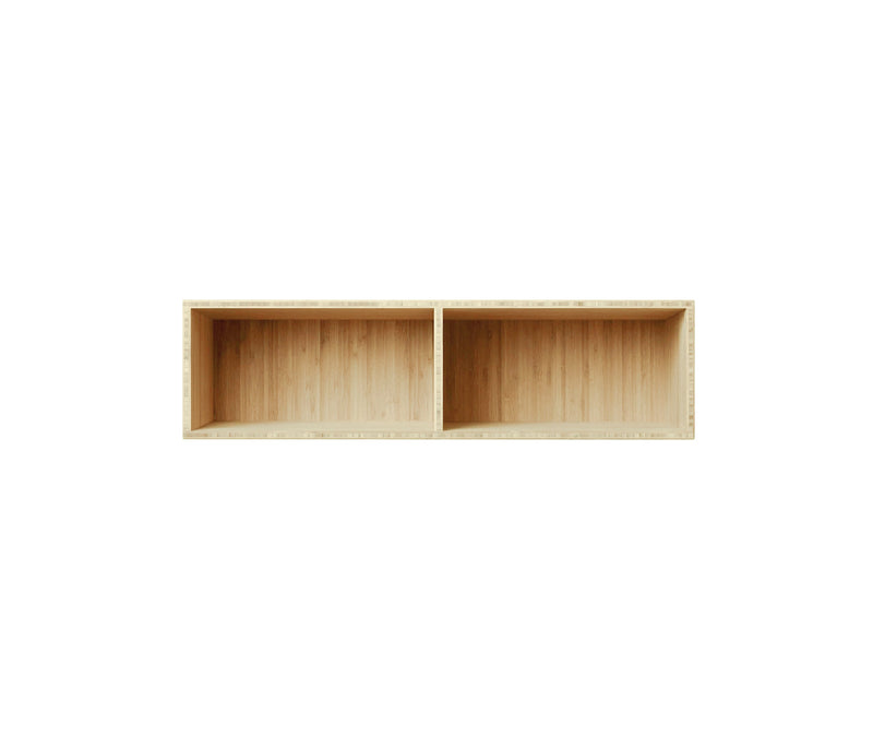 011 Bookcase Half Hallway w. middle side Dimensions H18 W70 D21 / 30 Bamboo