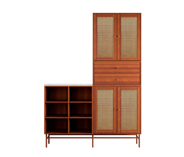 102 Bookcase Model Wardrobe Dimensions H195 B140 D34.5 Mahogany