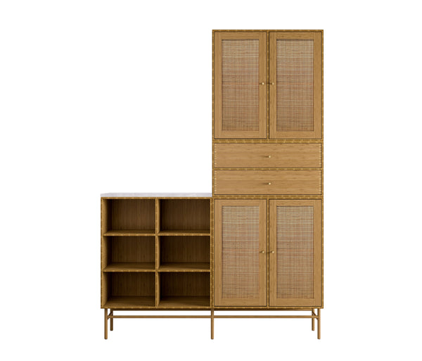 102 Bookcase Model Wardrobe Dimensions H195 B140 D34.5 Bamboo
