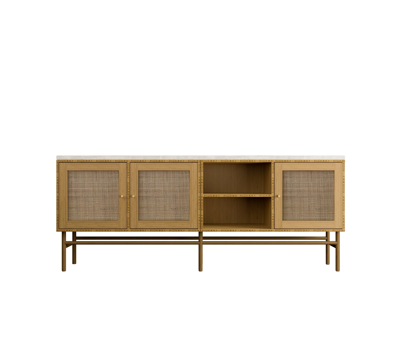 112 Shelf Model TV shelf Dimensions H55 W140 D34.5 Bamboo – ATBO